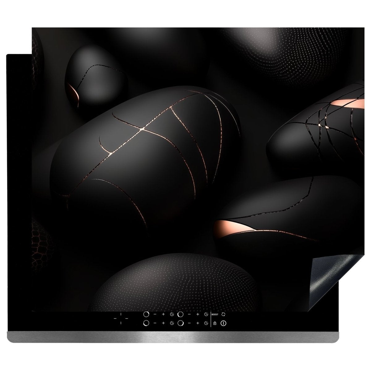 Inductie Beschermer - Afdekmat - Zwarte Stenen