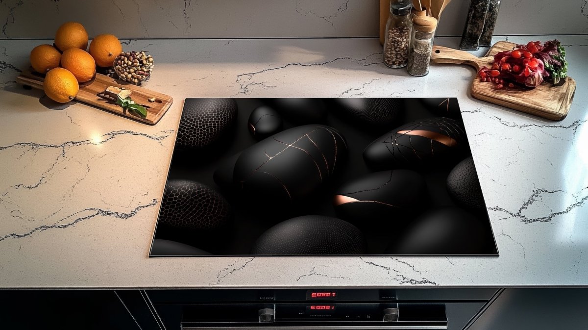 Inductie Beschermer - Afdekmat - Zwarte Stenen