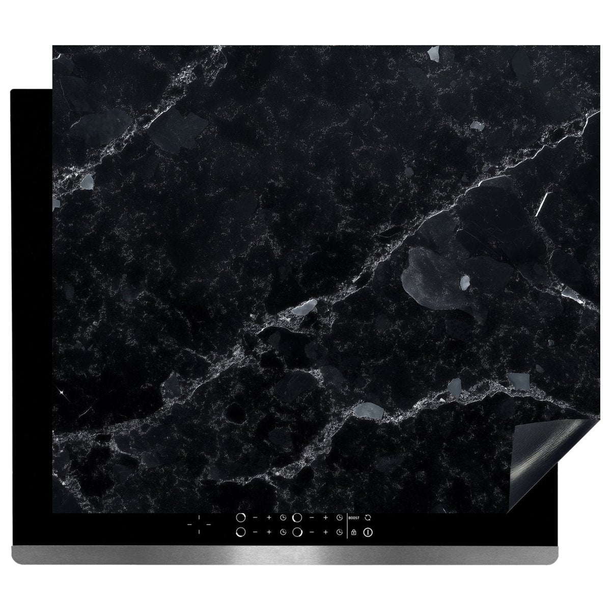 Inductie Beschermer - Afdekmat - Luxe Zwart Composietlook