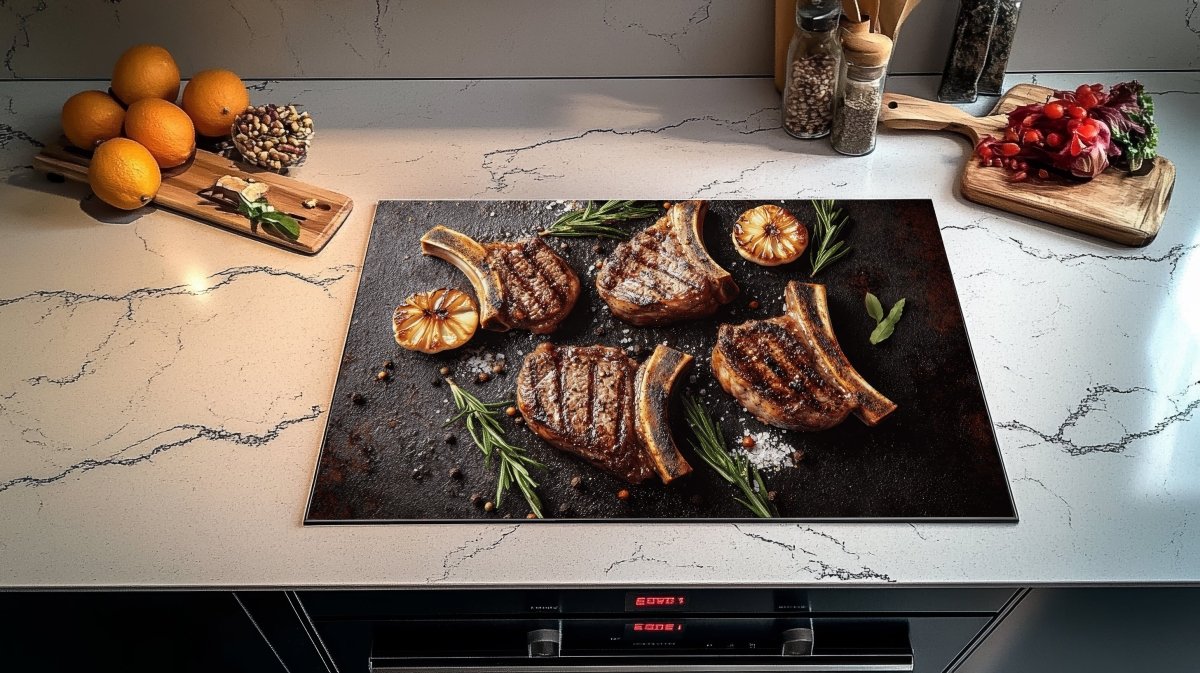 Inductie beschermer - Afdekmat - Gegrilde Kotelet