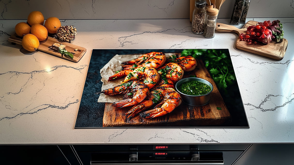 Inductie beschermer - Afdekmat - Gegrilde Gamba’s