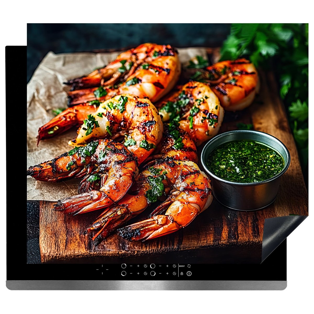 Inductie beschermer - Afdekmat - Gegrilde Gamba’s