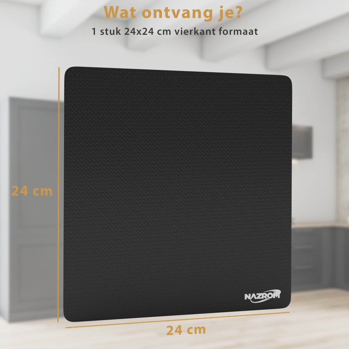 Inductie Beschermer Zwart – 1 Stuk 24x24 cm