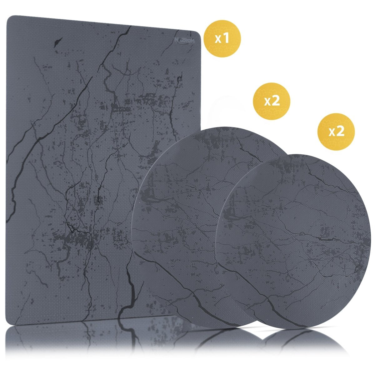 Inductie Beschermer – Inductie Mat - 5 Stuks – 3 Maten - Elegant Grijs