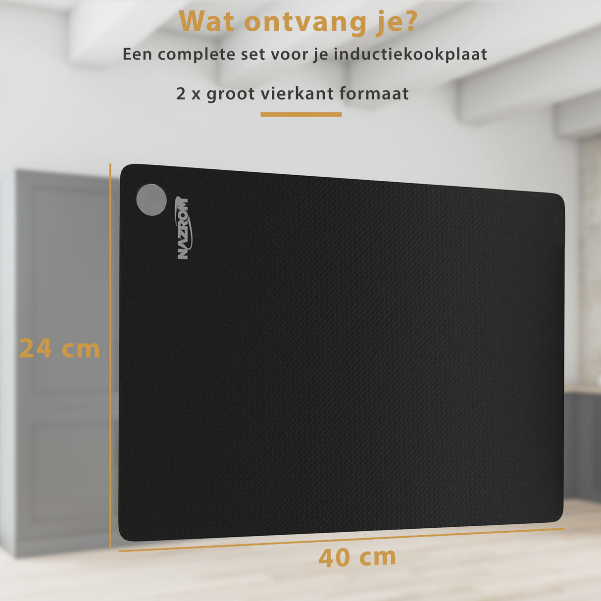 Inductie Beschermer Set Zwart – 2 Stuks 24x40 cm