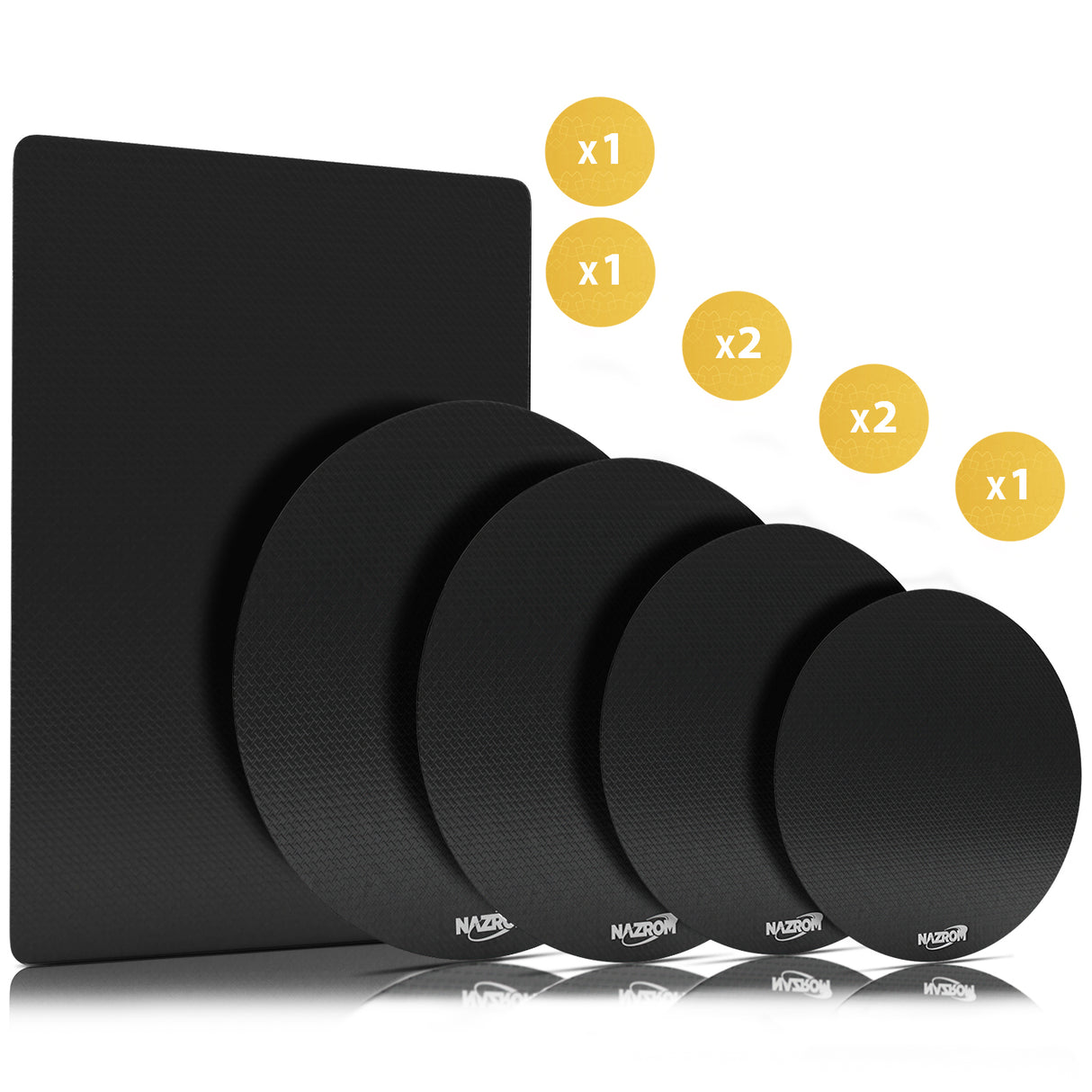 Inductie Beschermer Set Zwart – 7 Stuks | 5 Maten – Anti-Kras & Anti-Slip