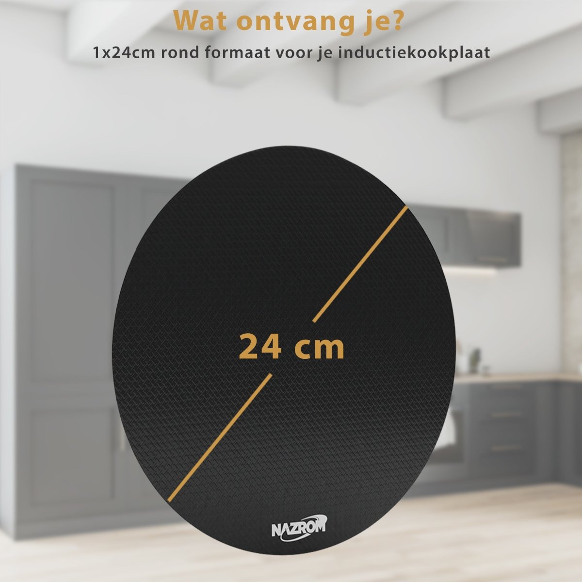Inductie Beschermer – 1 x Inductie Mat - 24Ø cm - Zwart
