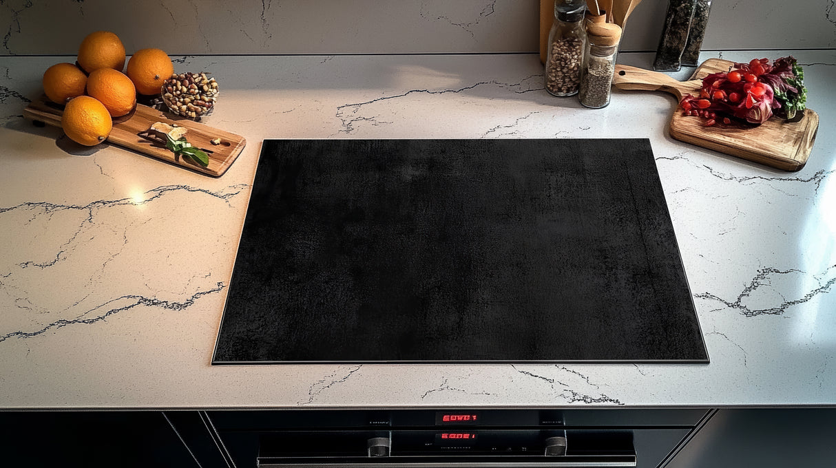 Inductie Beschermer - Afdekmat - Donkere Suede Textuur