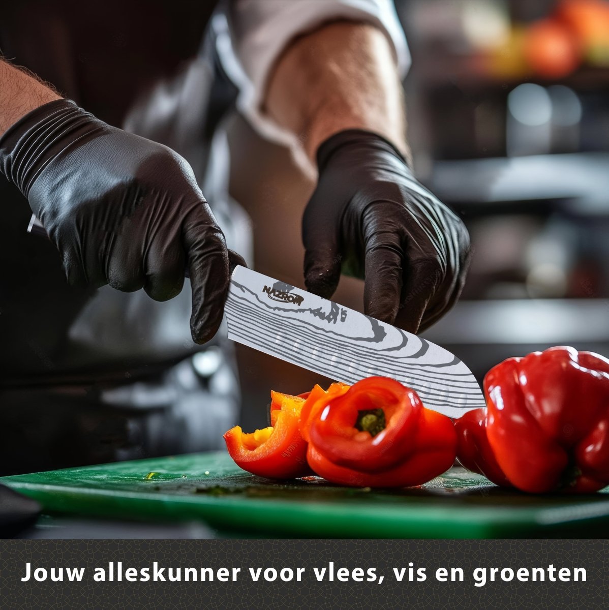 Japans Santokumes 18 cm – Vlijmscherp Koksmes met Ergonomisch Handvat & Luxe Geschenkdoos