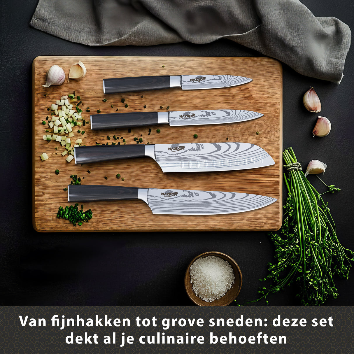 Professionele Messenset – 4-delig | Voor Elke Snijtaak in de Keuken