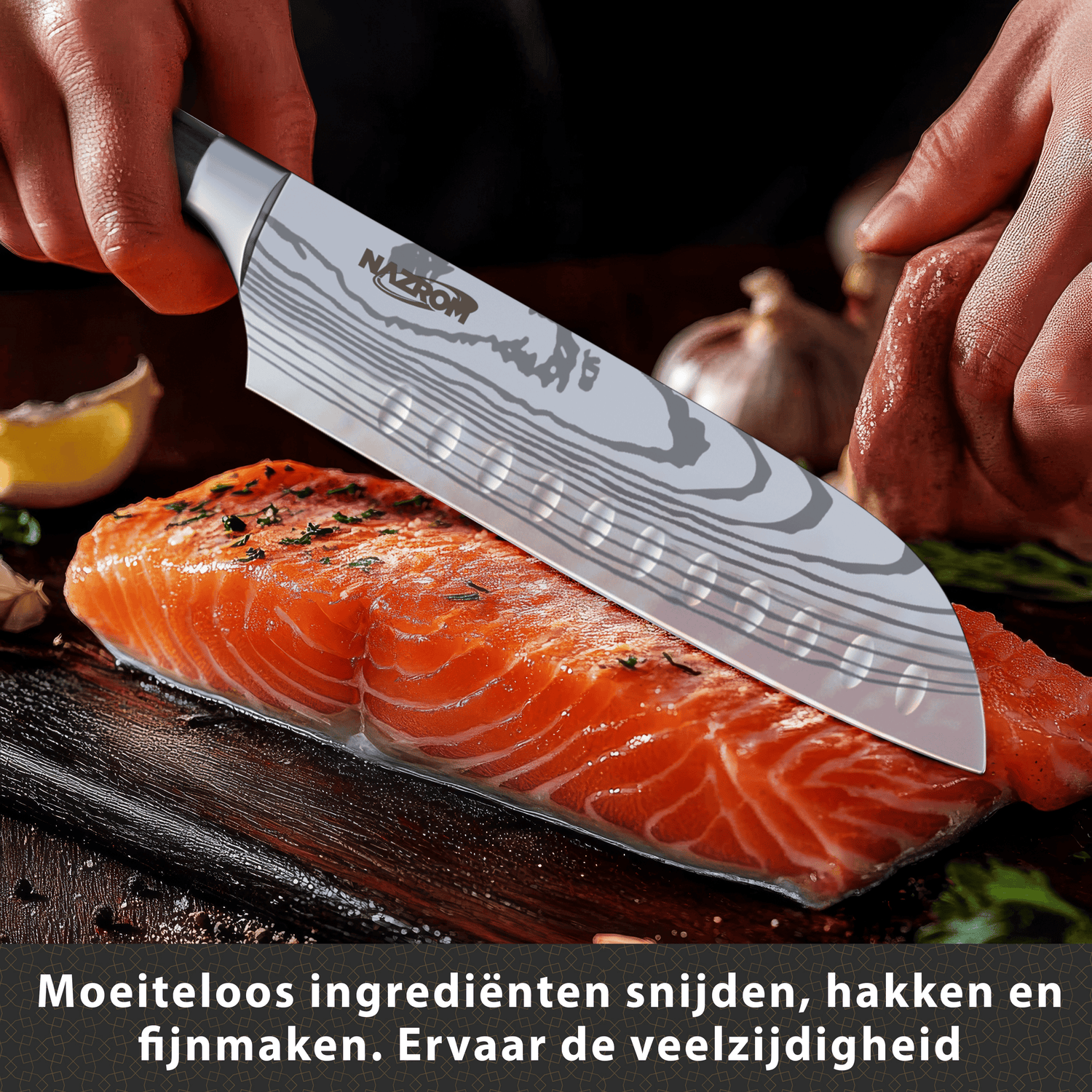 Japans Santokumes 18 cm – Vlijmscherp Koksmes met Ergonomisch Handvat & Luxe Geschenkdoos