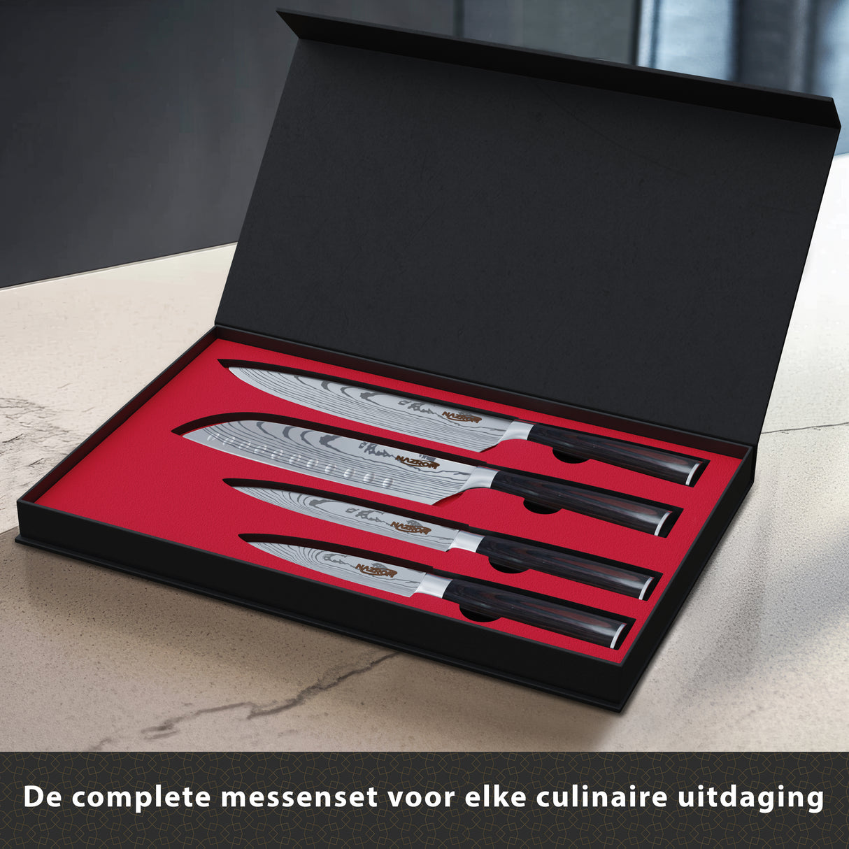 Professionele Messenset – 4-delig | Voor Elke Snijtaak in de Keuken