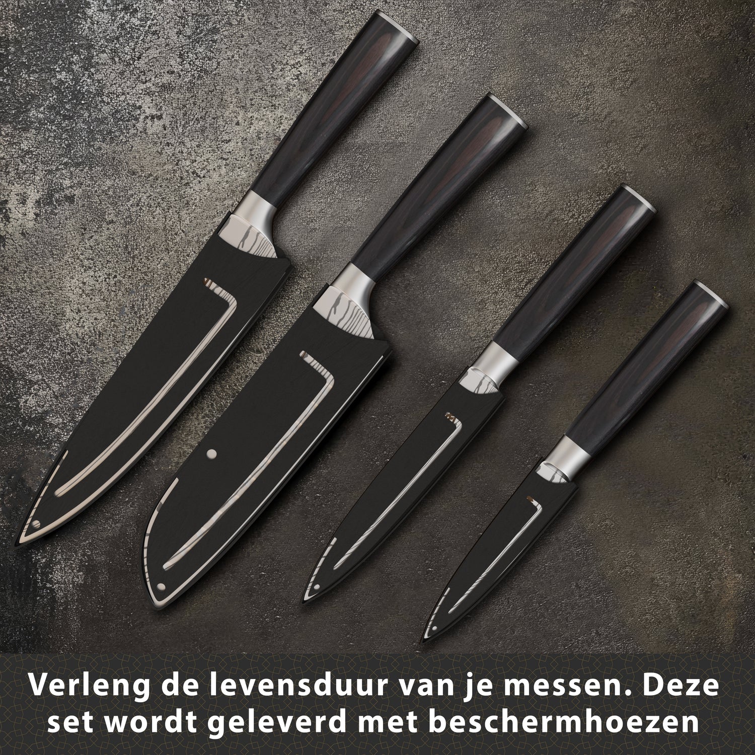 Professionele Messenset – 4-delig | Voor Elke Snijtaak in de Keuken