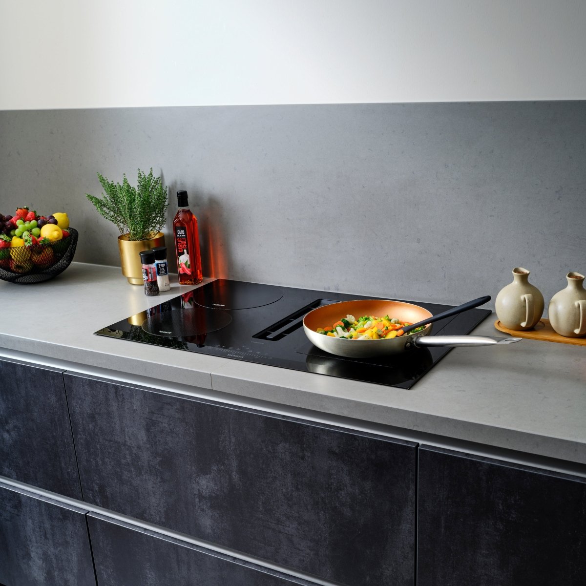 Inductie Beschermer Set Zwart – 5 Stuks | 3 Maten – Anti-Kras & Anti-Slip