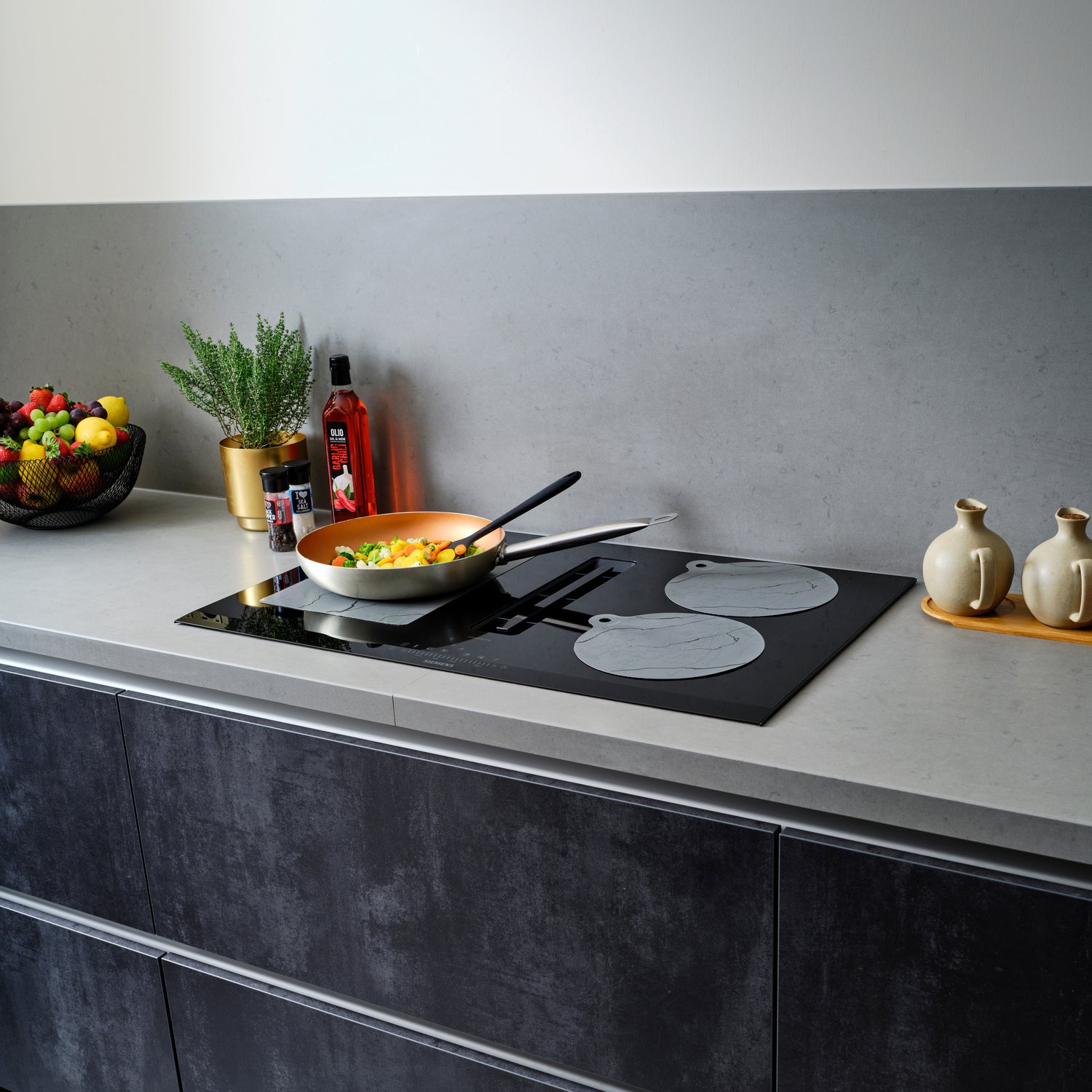 Inductie Beschermer  Elegant Grijs – 1 Stuk 22Ø cm