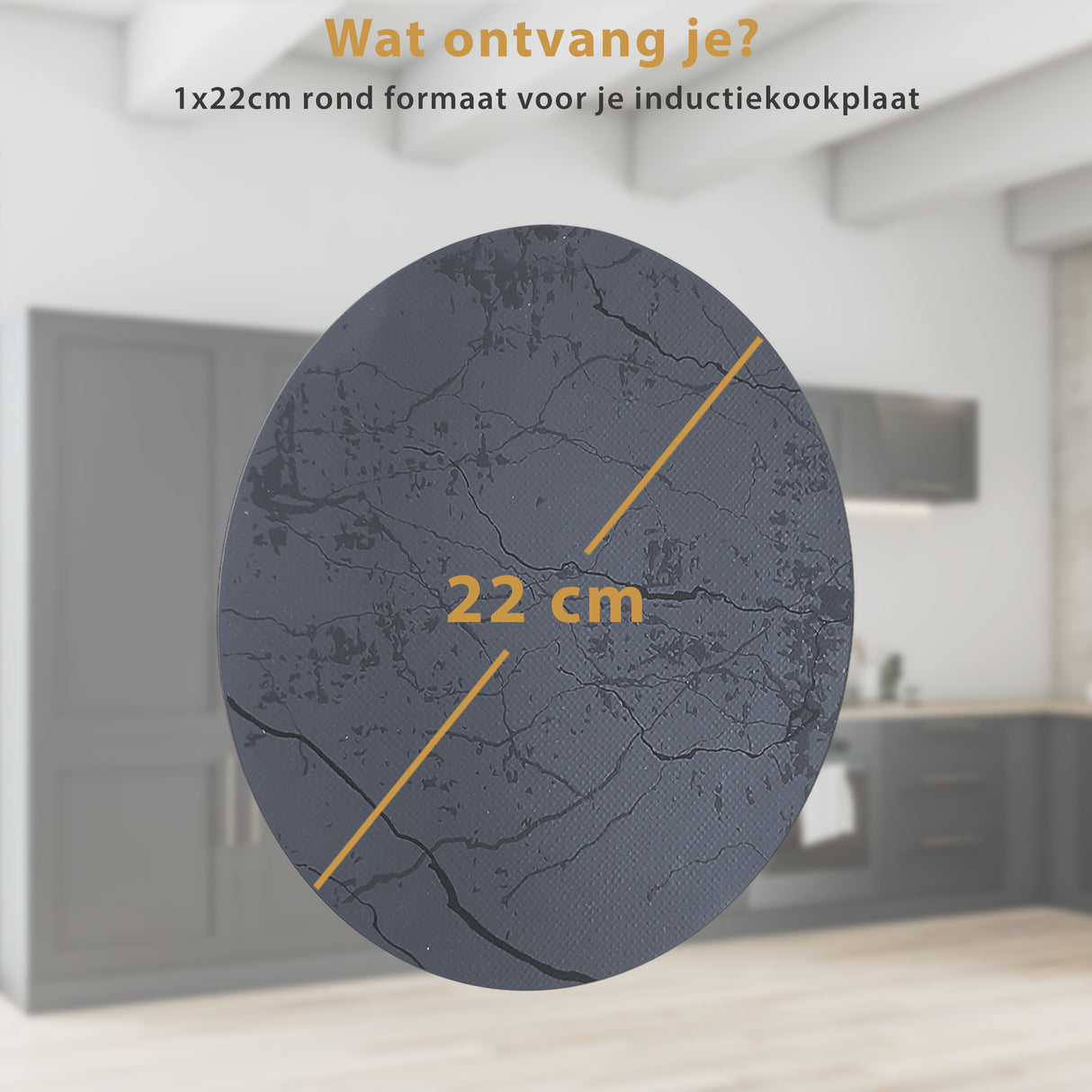 Inductie Beschermer  Elegant Grijs – 1 Stuk 22Ø cm