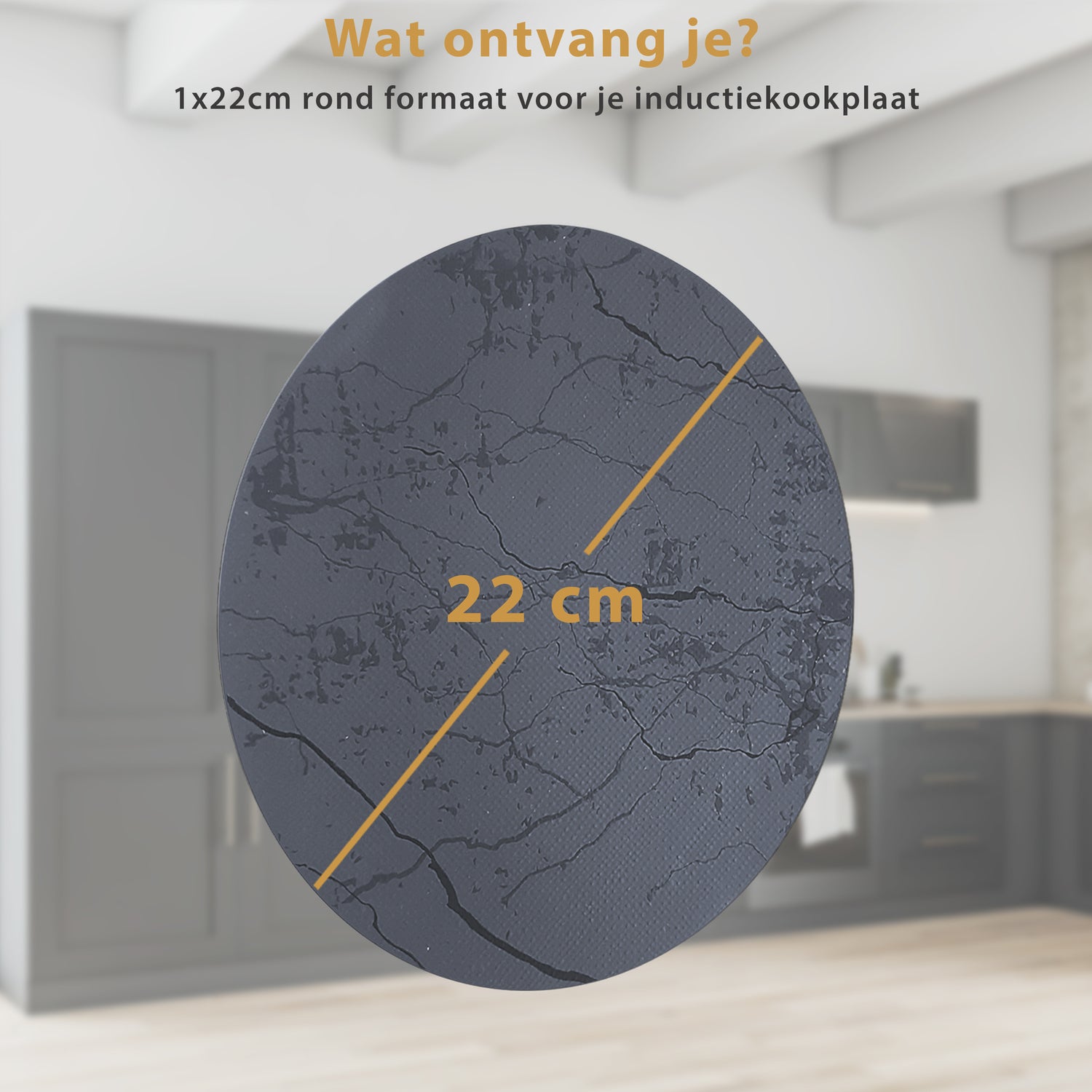 Inductie Beschermer  Elegant Grijs – 1 Stuk 22Ø cm