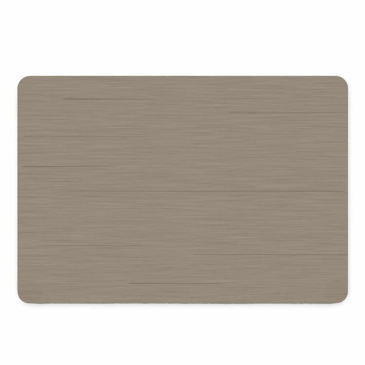 Vinyl placemat van kunststof in licht taupe ribbelstructuur met strakke afwerking
