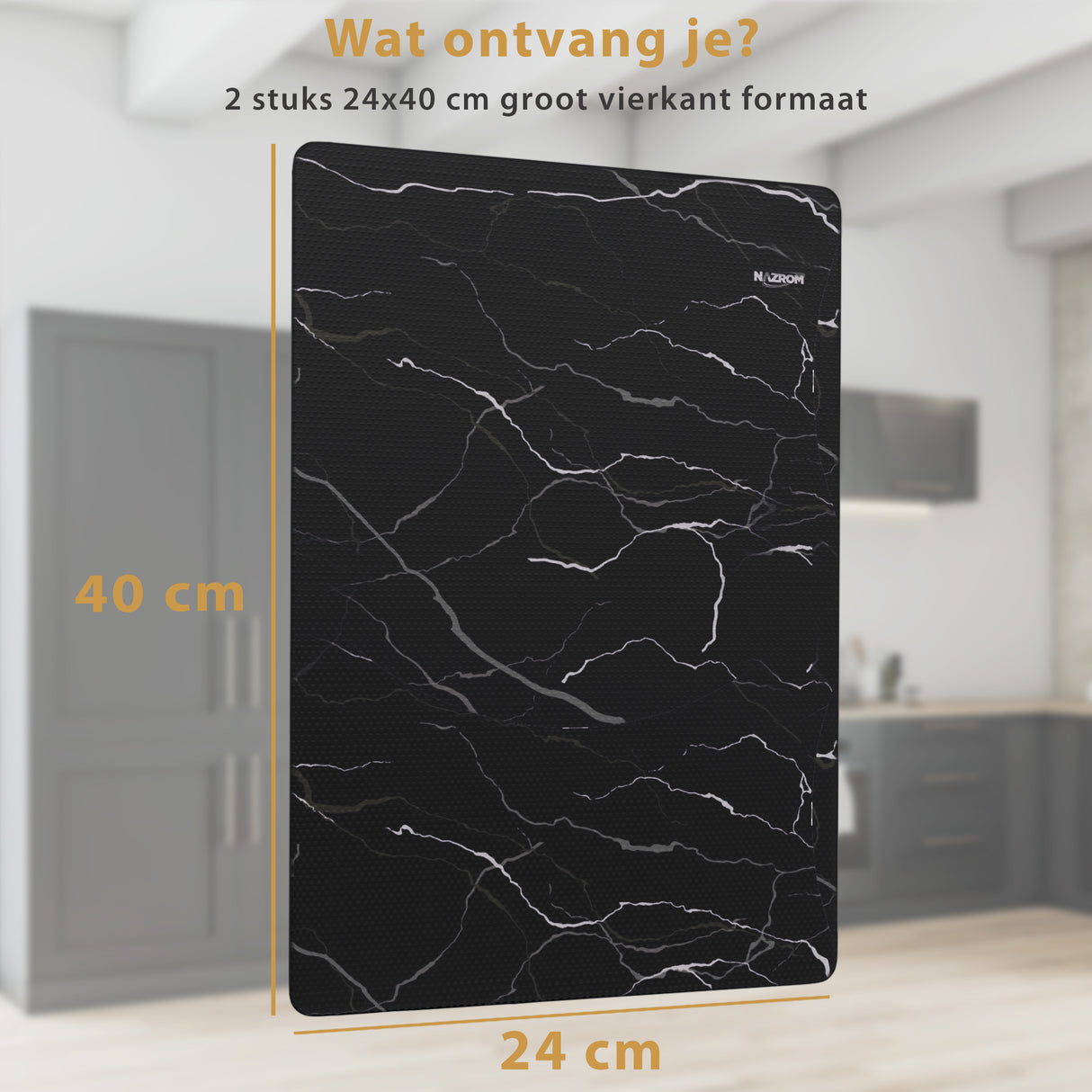 Inductie Beschermer Marmer – 2 Stuks 24x40 cm