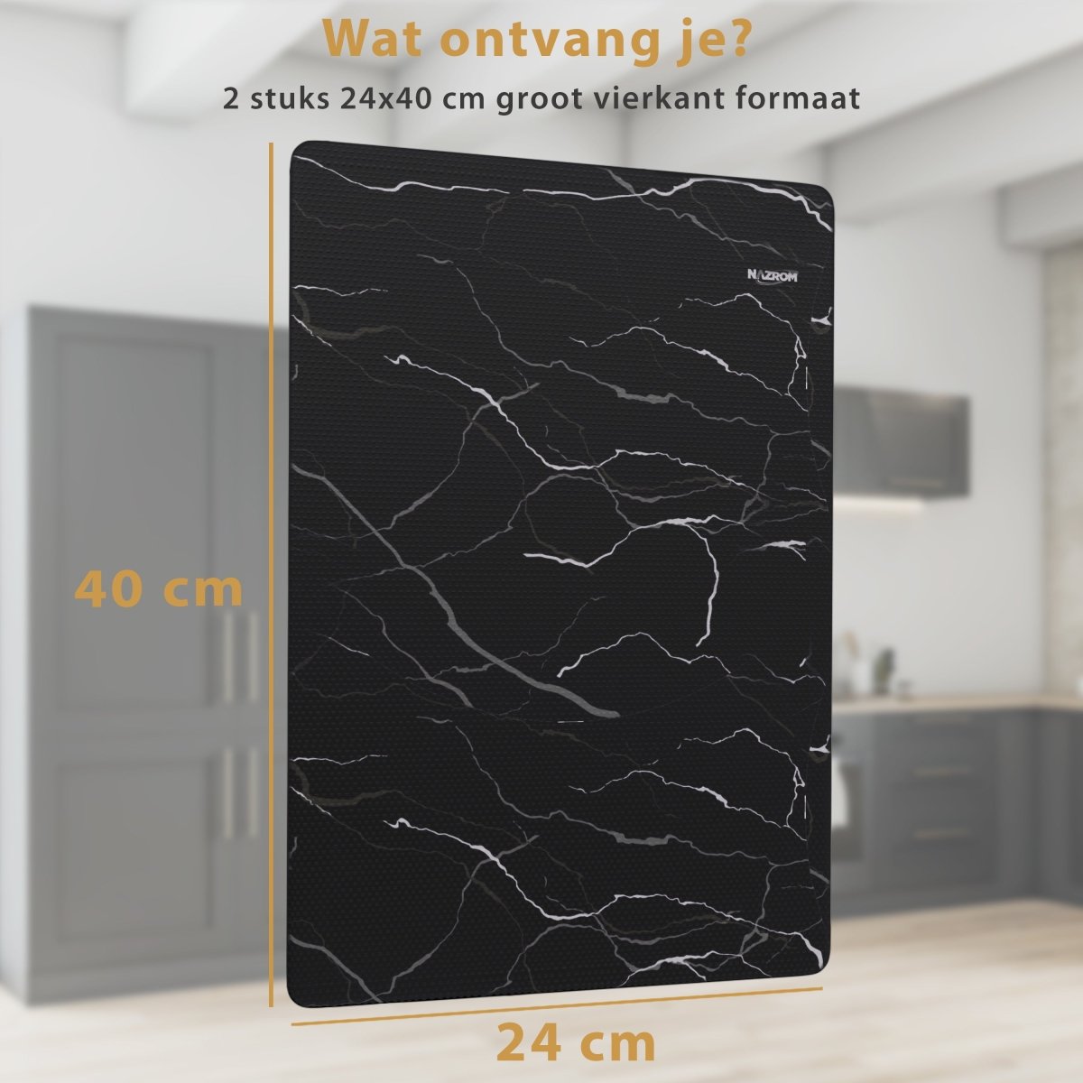 Inductie Beschermer Marmer – 2 Stuks 24x40 cm