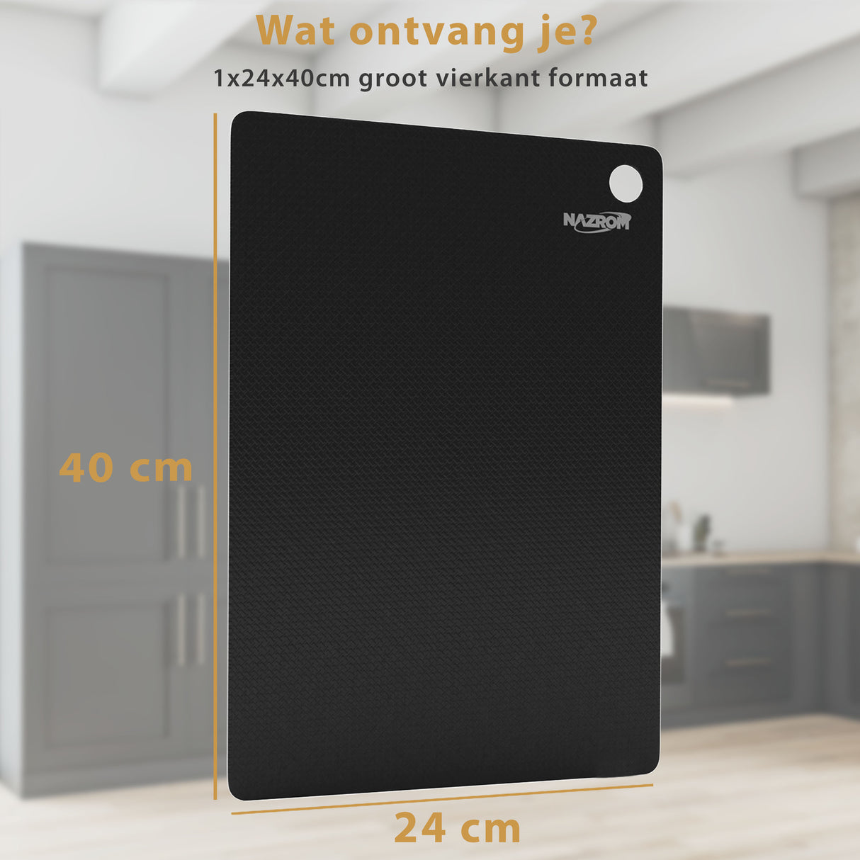 Inductie Beschermer – 1 x Inductie Mat 24*40 cm - Zwart