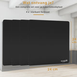 Inductie Beschermer – Inductie Beschermmat Voor Grote Kookzones - 24x24 cm - 4 Stuks - Zwart
