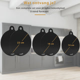 Inductie Beschermer – Inductie Mat - Stijlvolle Set Inductie Matten - 5 Stuks – 3 Maten - Zwart