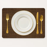 Kunststof placemats bruin met bestek 