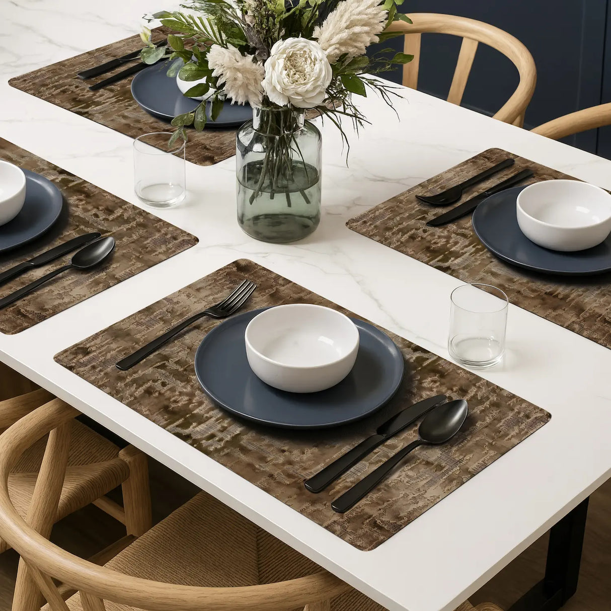 Luxe Vinyl Placemats Van Kunststof – Bronze Elegance