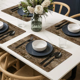 Luxe Vinyl Placemats Van Kunststof – Bronze Elegance