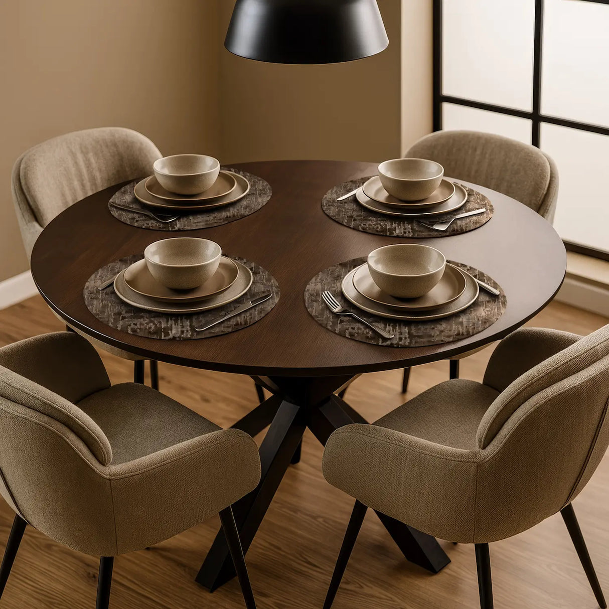 Luxe Vinyl Placemats Van Kunststof – Bronze Elegance