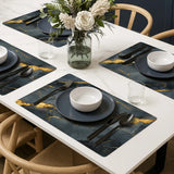 Luxe placemats van vinyl kunststof - Marmer goud | Antislip & hittebestendig