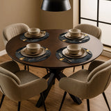 Placemats rond marmer op ronde tafel 