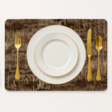 Luxe Vinyl Placemats Van Kunststof – Bronze Elegance