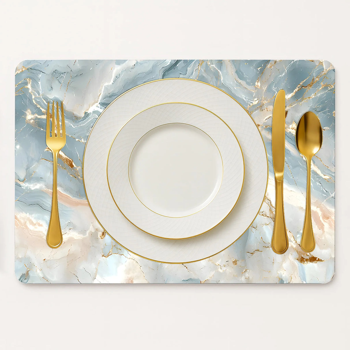 Luxe Vinyl Placemats Van Kunststof – Azure Marble
