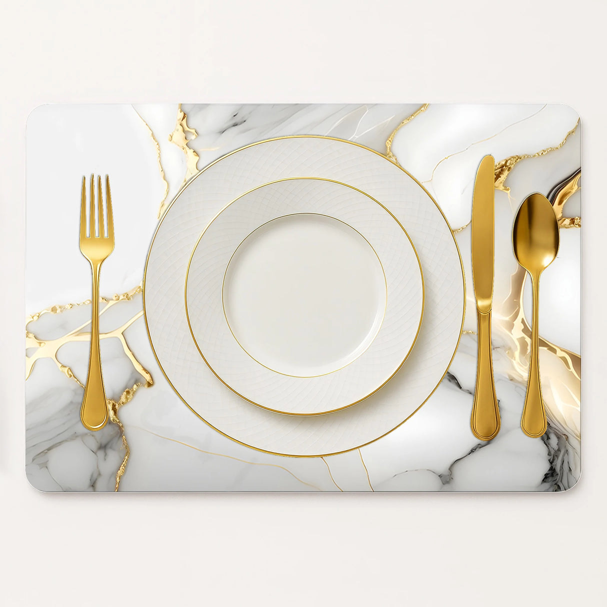 Luxe Vinyl Placemats Van Kunststof – Azure Gold