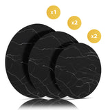 Inductie Beschermer Set Marmer – 5 Stuks | 3 Maten – Anti-Kras & Anti-Slip