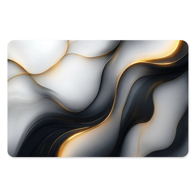  placemats kunststof goud wit zwart design