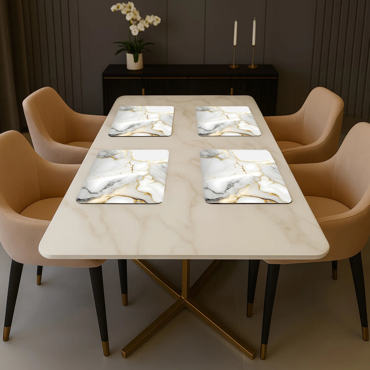 Luxe Vinyl Placemats Van Kunststof – Azure Gold