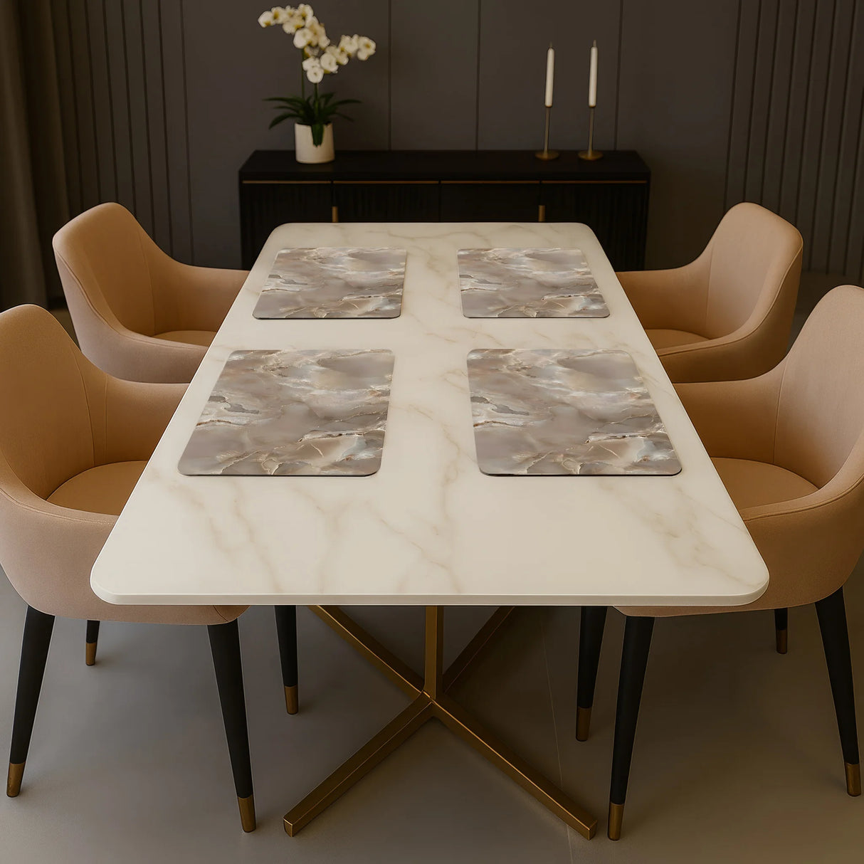 Luxe Vinyl Placemats Van Kunststof – Golden Sand