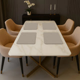 Luxe Vinyl Placemats Van Kunststof – Licht Beige Ribbelstructuur, Rond & Rechthoek