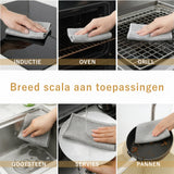 Breed scala aan toepassingen - microvezel doeken voor inductie, oven, grill, gootsteen, servies en pannen