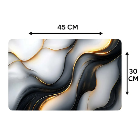 Placemat kunststof marmer goud afmetingen 45x30 cm