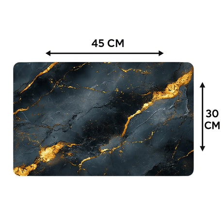 Placemat kunststof marmer goud afmetingen 45x30 cm