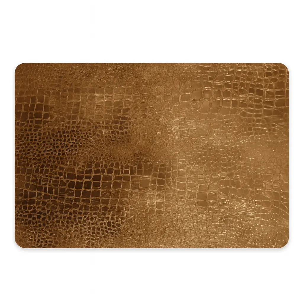 Rechthoekige placemat met luxury croco look in goud