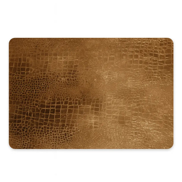 Rechthoekige placemat met luxury croco look in goud
