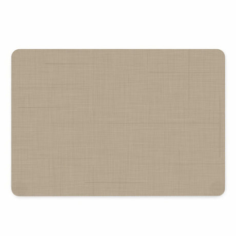 Vinyl placemat van kunststof in licht beige ribbelstructuur met strakke afwerking