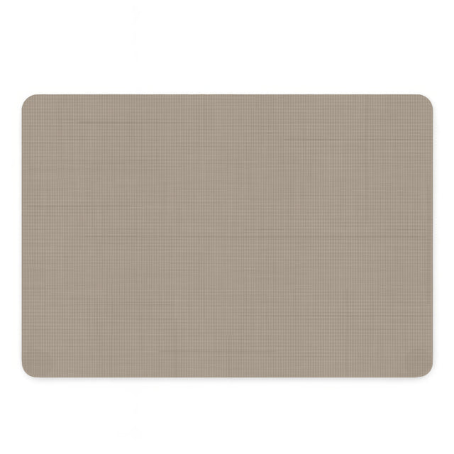 Vinyl placemat van kunststof in licht beige ribbelstructuur met strakke afwerking