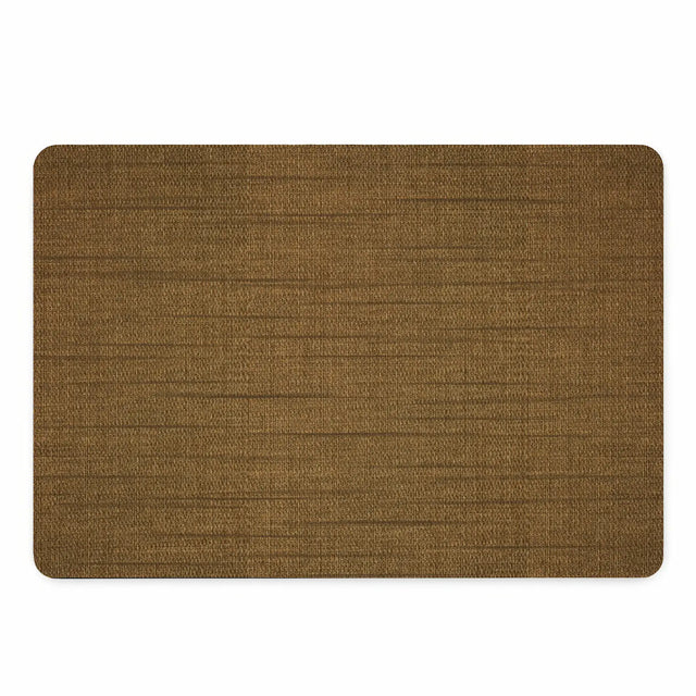 Vinyl placemat van kunststof in warm bruin geweven design met antislip en waterdichte afwerking