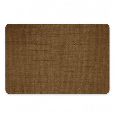 Vinyl placemat van kunststof in warm bruin geweven design met antislip en waterdichte afwerking